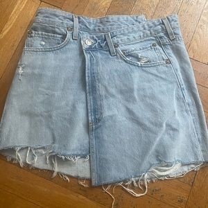 Agolde Crisscross denim mini skirt